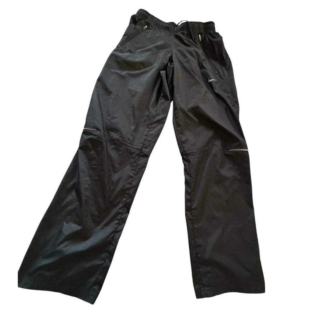 VTG Nike FitStorm Black Track Pants Womens XS Reflective Athletic Running Pants